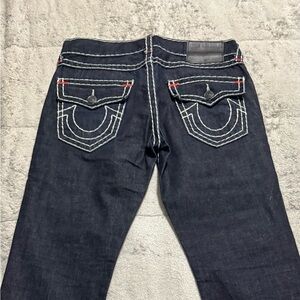 True Religion Men's Straight Jeans - Navy with Contrast Stitching